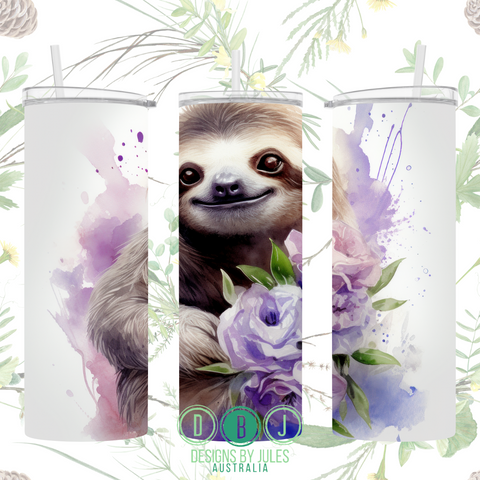 Purple Watercolour Sloth